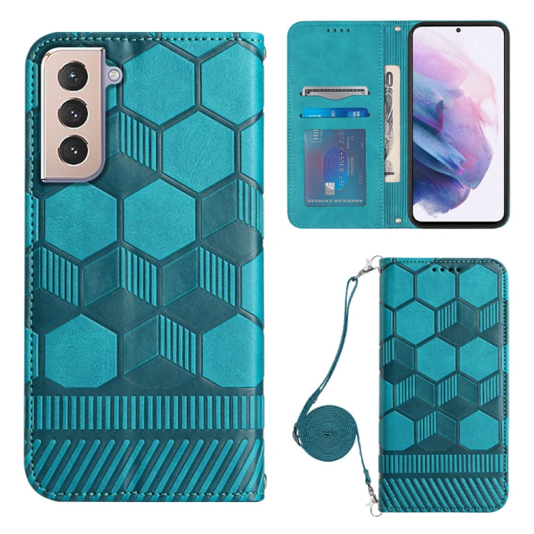 For Samsung Galaxy S21+ 5G Crossbody Football Texture Magnetic PU Phone Case