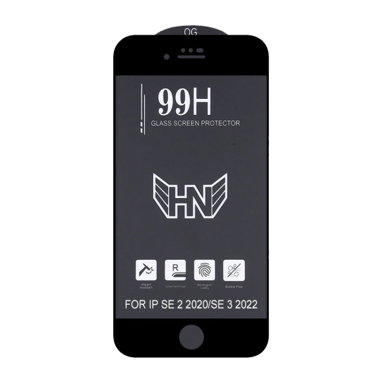 High Aluminum Large Arc Full Screen Tempered Glass Film For iPhone SE 2022 / SE 2020