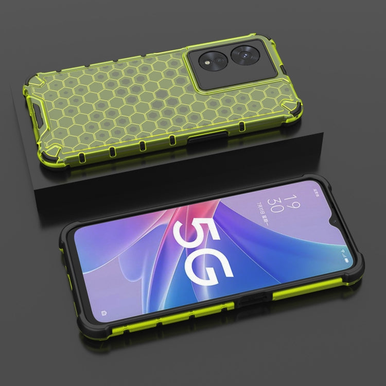 For OPPO A97 5G Shockproof Honeycomb PC + TPU Phone Case