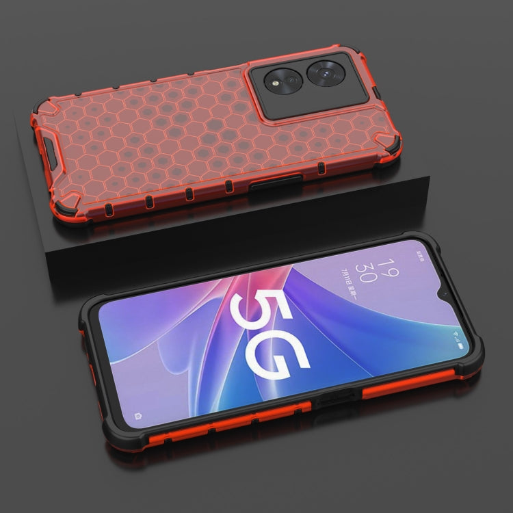 For OPPO A97 5G Shockproof Honeycomb PC + TPU Phone Case