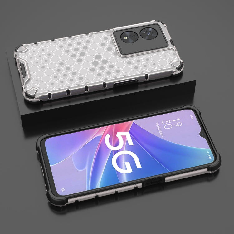 For OPPO A97 5G Shockproof Honeycomb PC + TPU Phone Case