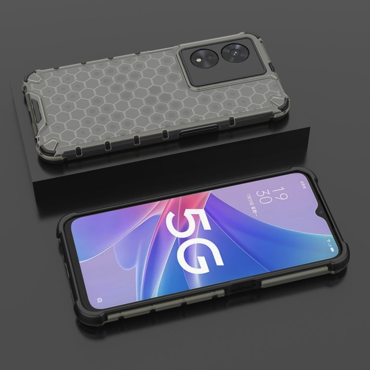 For OPPO A97 5G Shockproof Honeycomb PC + TPU Phone Case