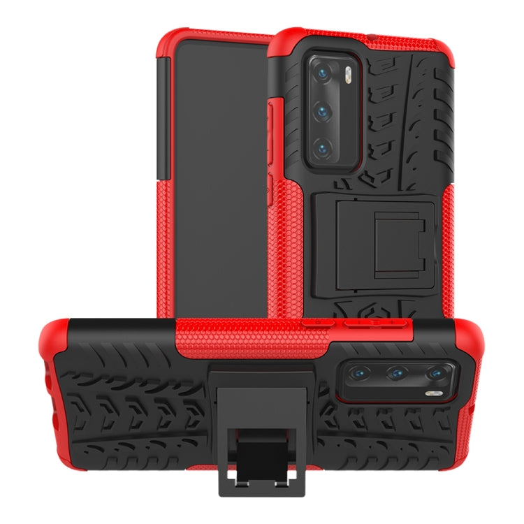 For Huawei P40 Tire Texture Shockproof TPU+PC Protective Case with Holder