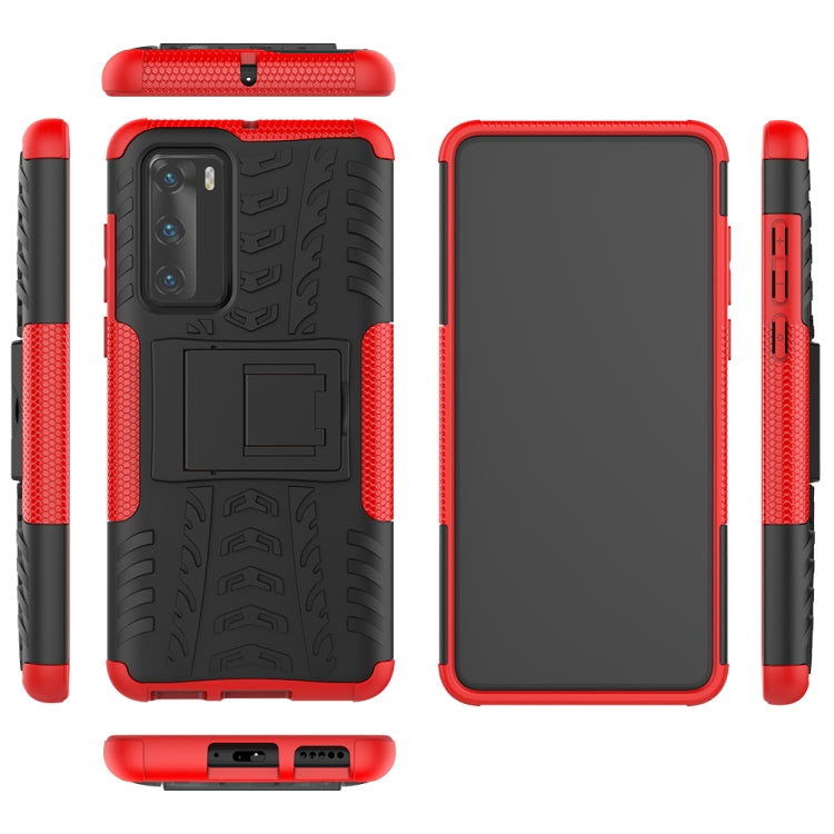 For Huawei P40 Tire Texture Shockproof TPU+PC Protective Case with Holder
