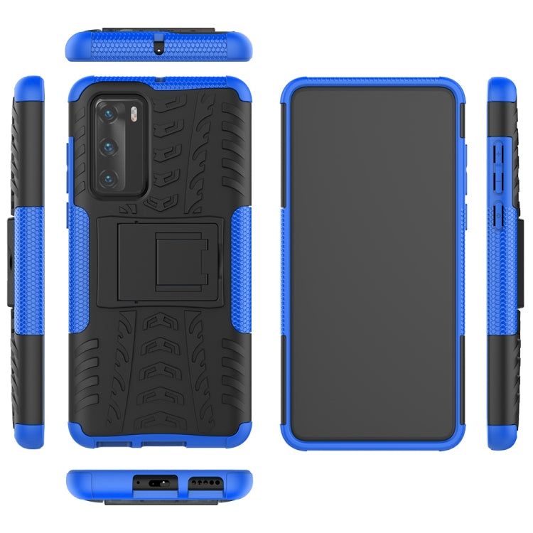 For Huawei P40 Tire Texture Shockproof TPU+PC Protective Case with Holder