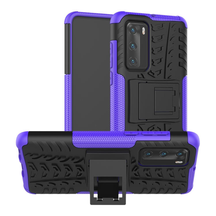 For Huawei P40 Tire Texture Shockproof TPU+PC Protective Case with Holder