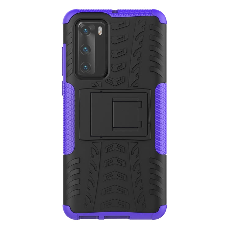 For Huawei P40 Tire Texture Shockproof TPU+PC Protective Case with Holder