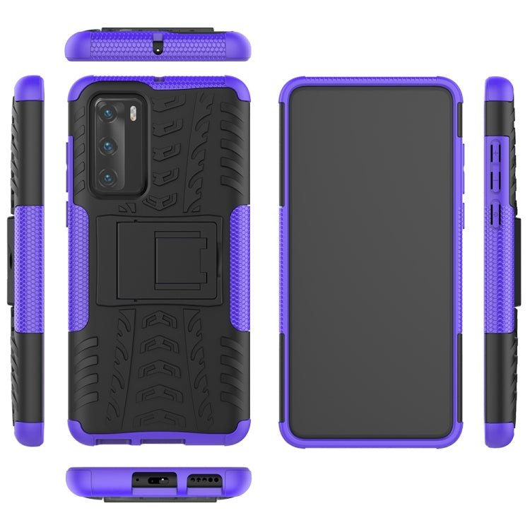 For Huawei P40 Tire Texture Shockproof TPU+PC Protective Case with Holder