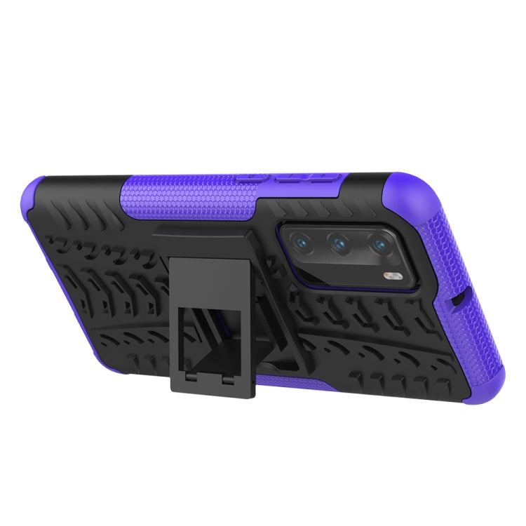 For Huawei P40 Tire Texture Shockproof TPU+PC Protective Case with Holder
