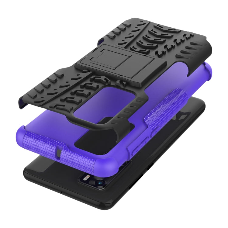 For Huawei P40 Tire Texture Shockproof TPU+PC Protective Case with Holder