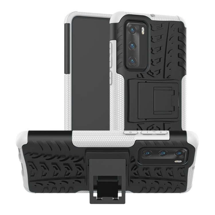 For Huawei P40 Tire Texture Shockproof TPU+PC Protective Case with Holder