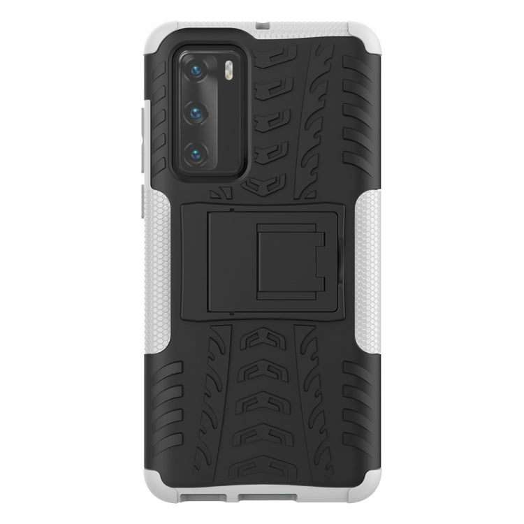 For Huawei P40 Tire Texture Shockproof TPU+PC Protective Case with Holder