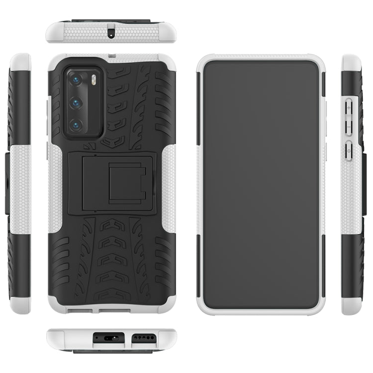 For Huawei P40 Tire Texture Shockproof TPU+PC Protective Case with Holder