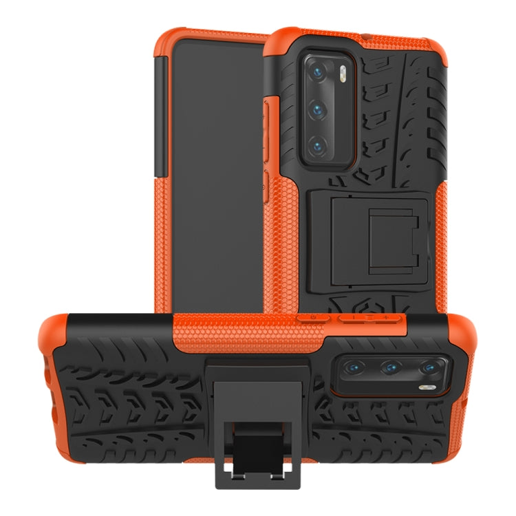 For Huawei P40 Tire Texture Shockproof TPU+PC Protective Case with Holder
