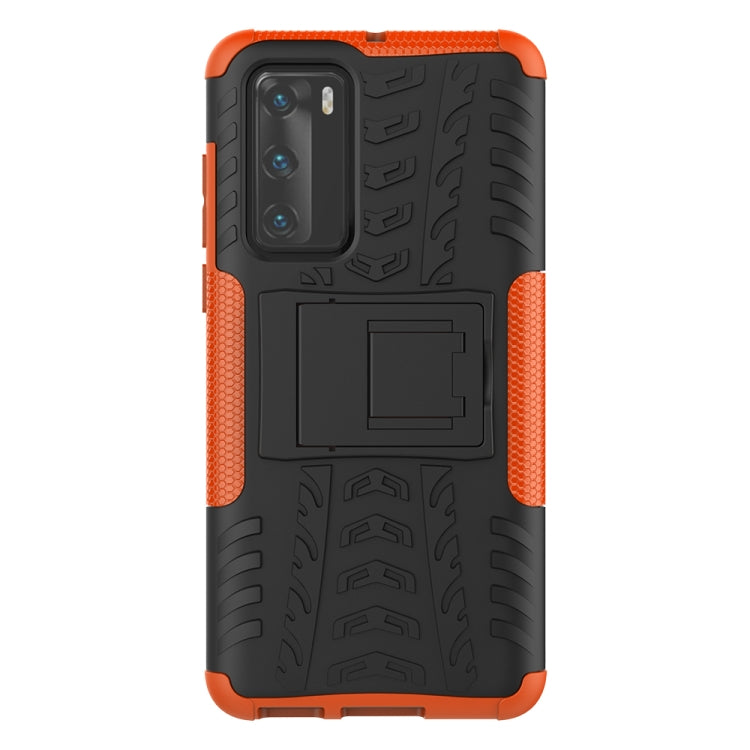 For Huawei P40 Tire Texture Shockproof TPU+PC Protective Case with Holder