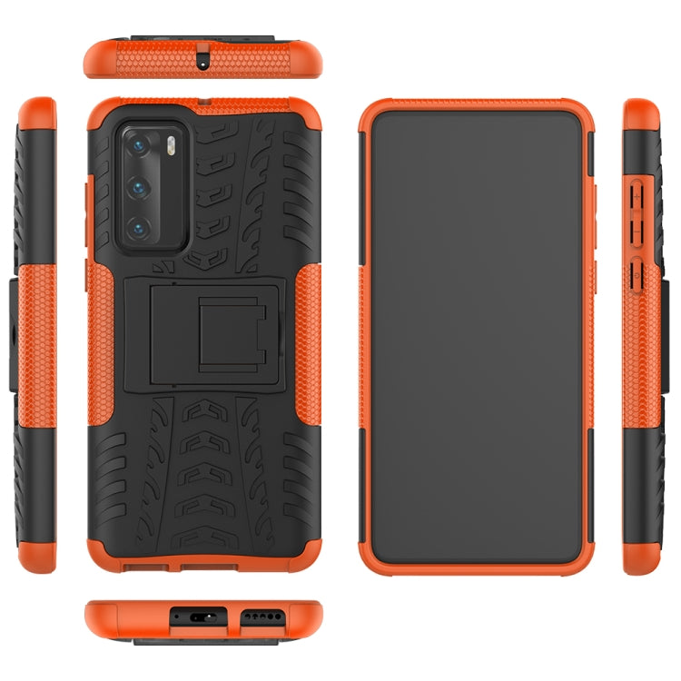 For Huawei P40 Tire Texture Shockproof TPU+PC Protective Case with Holder