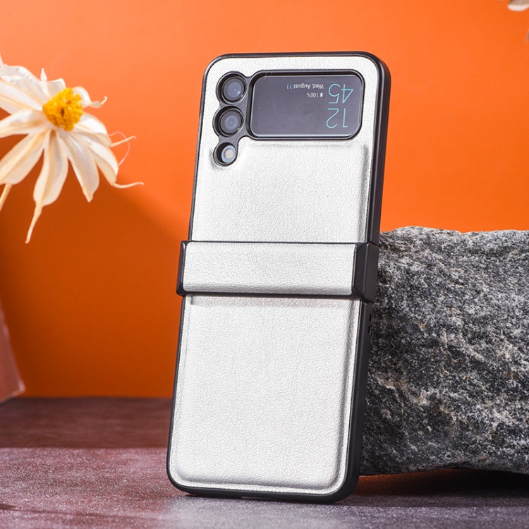 For Samsung Galaxy Z Flip4 Three-stage Folding PU + PC Phone Case