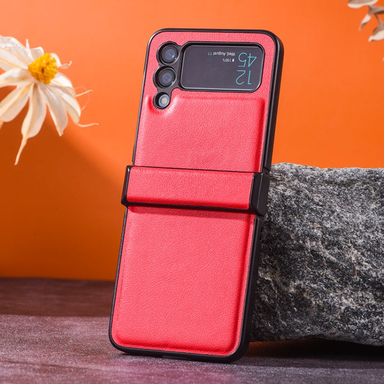 For Samsung Galaxy Z Flip4 Three-stage Folding PU + PC Phone Case