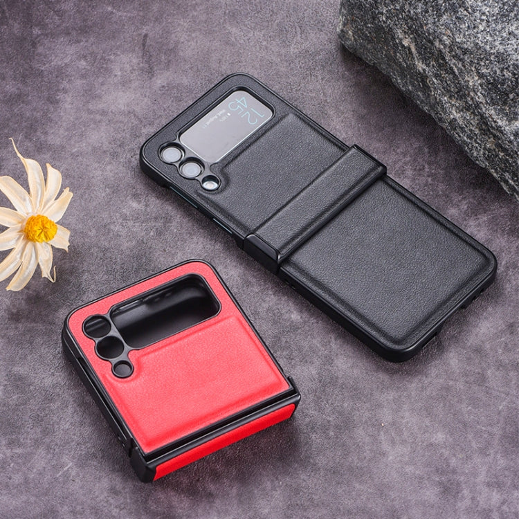 For Samsung Galaxy Z Flip4 Three-stage Folding PU + PC Phone Case