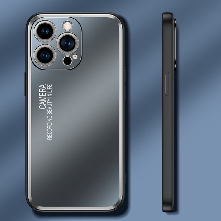 For iPhone 14 Plus Light and Shadow Series Frosted Metal Phone Case