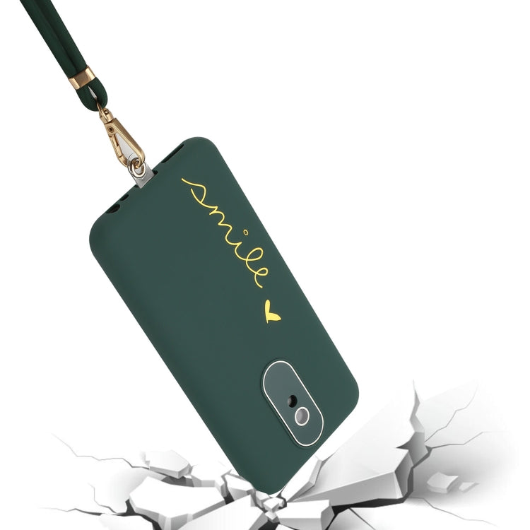 For Xiaomi Redmi 8A Gilding Line TPU Phone Case with Strap