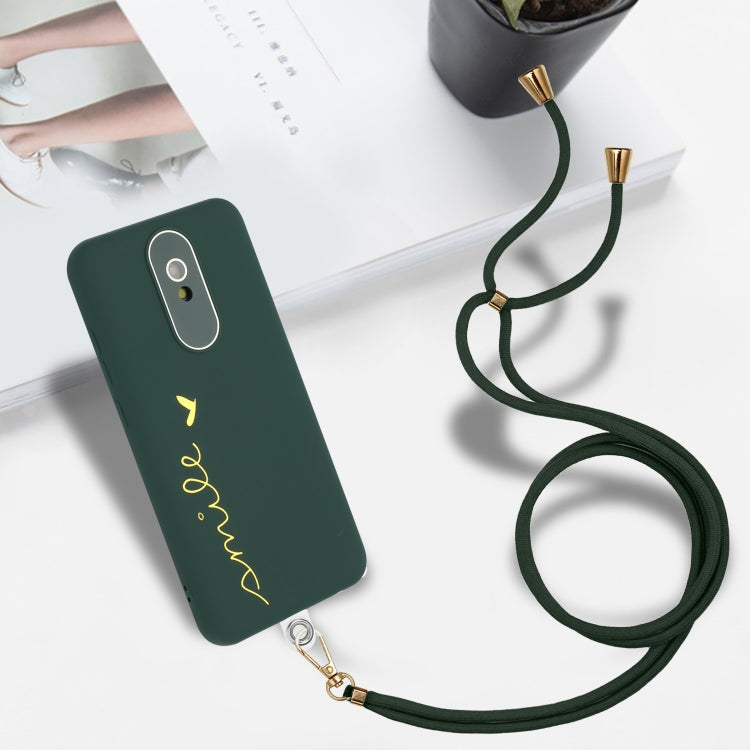 For Xiaomi Redmi 8A Gilding Line TPU Phone Case with Strap