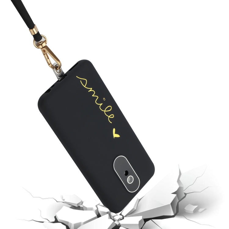 For Xiaomi Redmi 8A Gilding Line TPU Phone Case with Strap