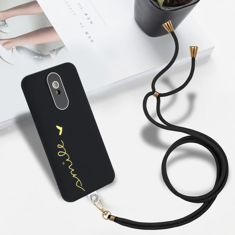 For Xiaomi Redmi 8A Gilding Line TPU Phone Case with Strap