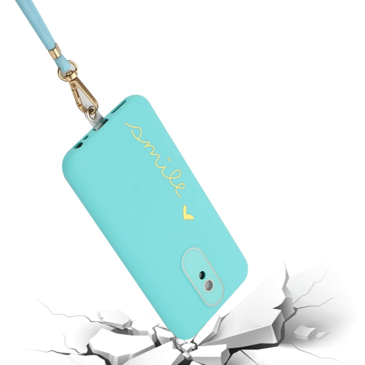 For Xiaomi Redmi 8A Gilding Line TPU Phone Case with Strap