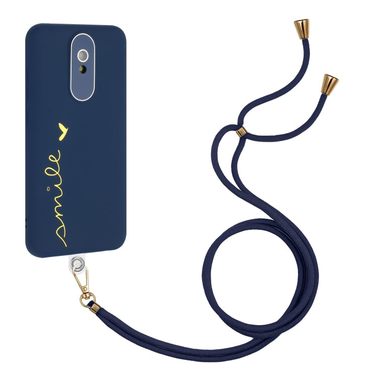 For Xiaomi Redmi 8A Gilding Line TPU Phone Case with Strap
