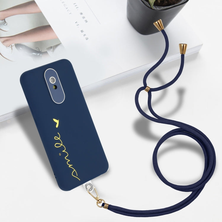 For Xiaomi Redmi 8A Gilding Line TPU Phone Case with Strap
