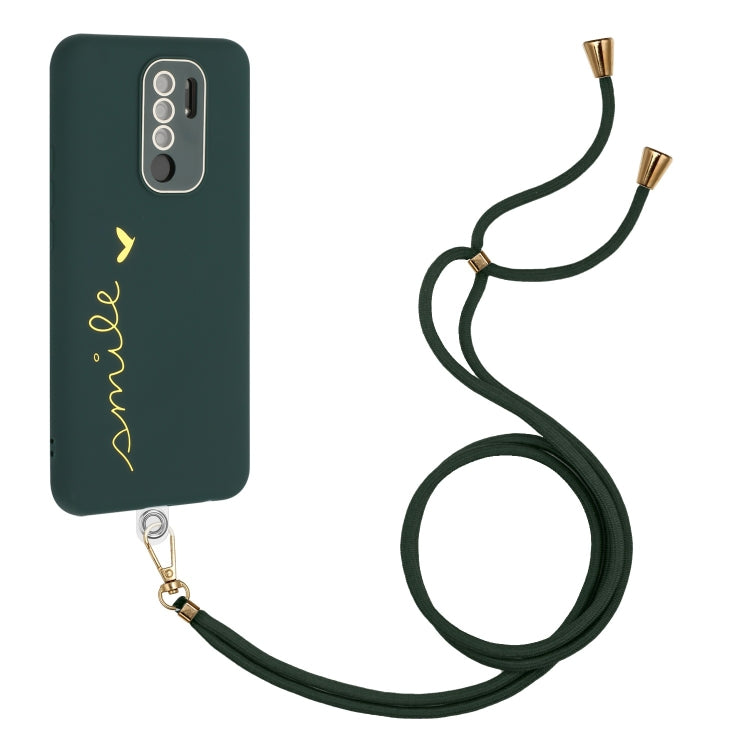 For Xiaomi Redmi 9 Prime / Poco M2 Gilding Line TPU Phone Case with Strap