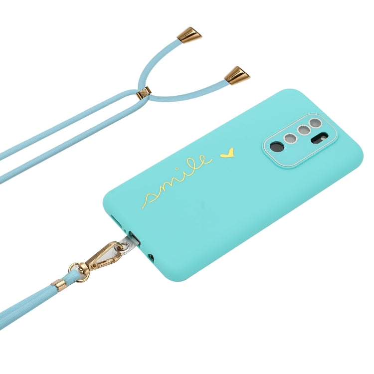 For Xiaomi Redmi 9 Prime / Poco M2 Gilding Line TPU Phone Case with Strap