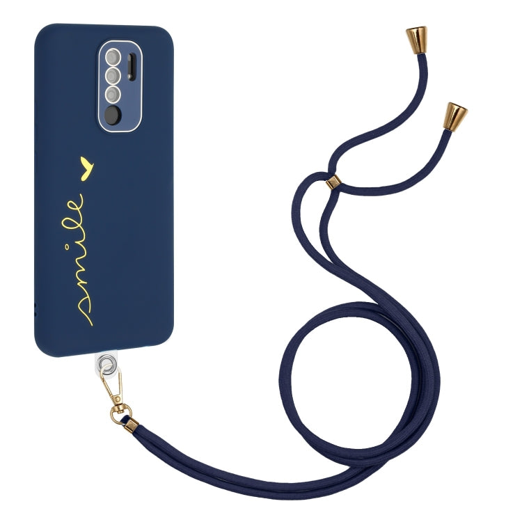For Xiaomi Redmi 9 Prime / Poco M2 Gilding Line TPU Phone Case with Strap
