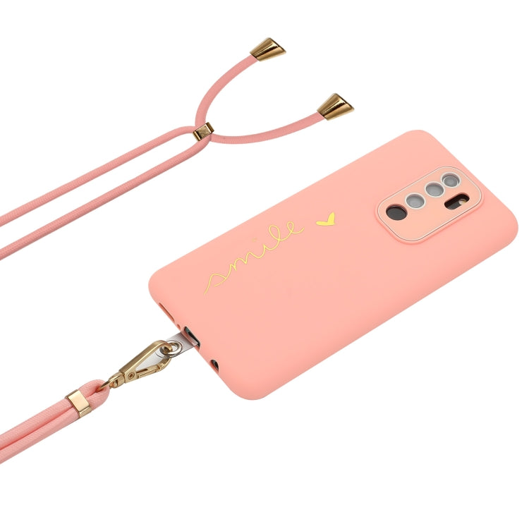 For Xiaomi Redmi 9 Prime / Poco M2 Gilding Line TPU Phone Case with Strap