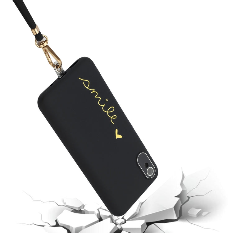 For Xiaomi Redmi 9A / 9AT / 9i Indian Gilding Line TPU Phone Case with Strap