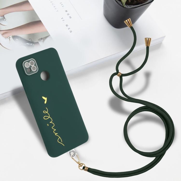 For Xiaomi Redmi 9C NFC / 9 Indian / 9 Activ Gilding Line TPU Phone Case with Strap