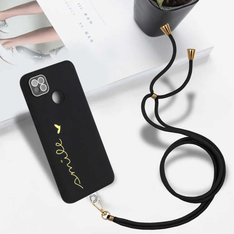 For Xiaomi Redmi 9C NFC / 9 Indian / 9 Activ Gilding Line TPU Phone Case with Strap