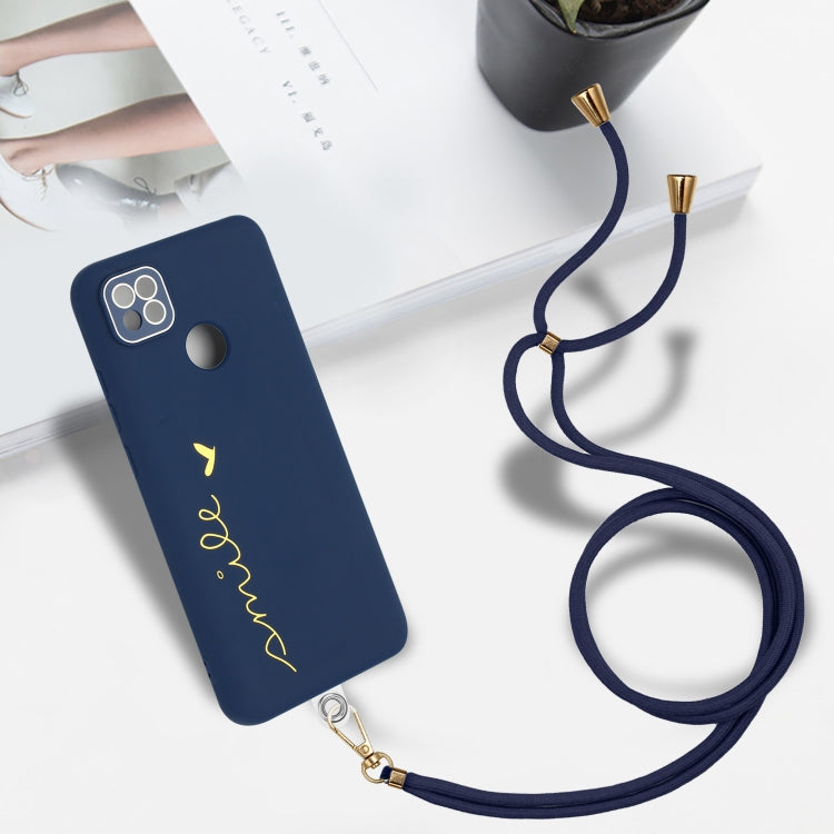 For Xiaomi Redmi 9C NFC / 9 Indian / 9 Activ Gilding Line TPU Phone Case with Strap