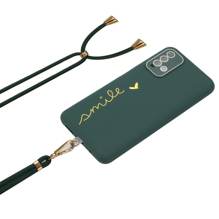 For Xiaomi Redmi 9T Global / 9 Power Gilding Line TPU Phone Case with Strap