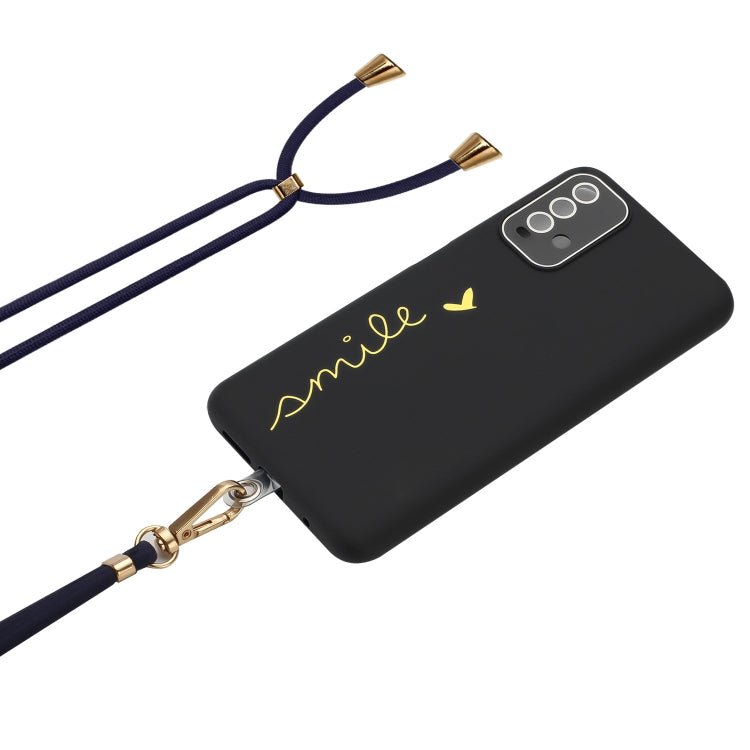 For Xiaomi Redmi 9T Global / 9 Power Gilding Line TPU Phone Case with Strap