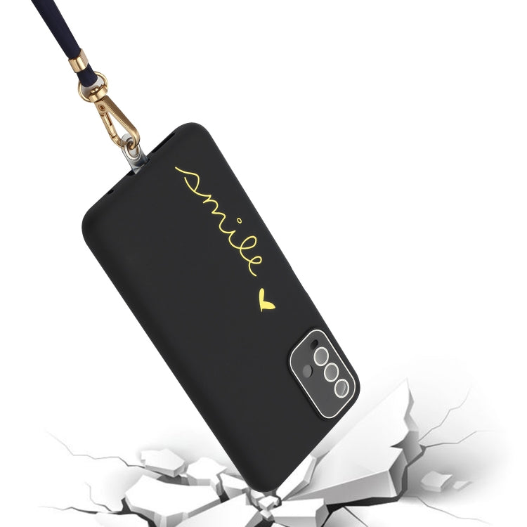 For Xiaomi Redmi 9T Global / 9 Power Gilding Line TPU Phone Case with Strap