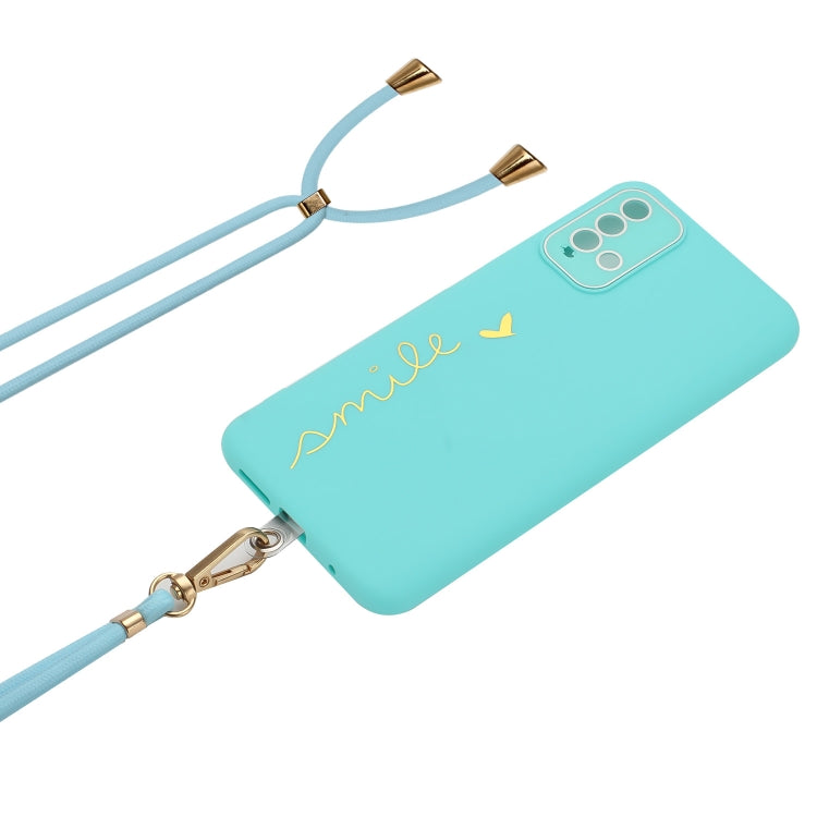 For Xiaomi Redmi 9T Global / 9 Power Gilding Line TPU Phone Case with Strap