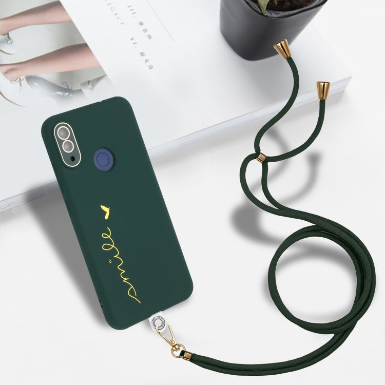 For Xiaomi Redmi Note 7 / 7 Pro / 7S Gilding Line TPU Phone Case with Strap