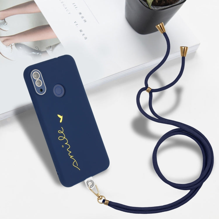 For Xiaomi Redmi Note 7 / 7 Pro / 7S Gilding Line TPU Phone Case with Strap