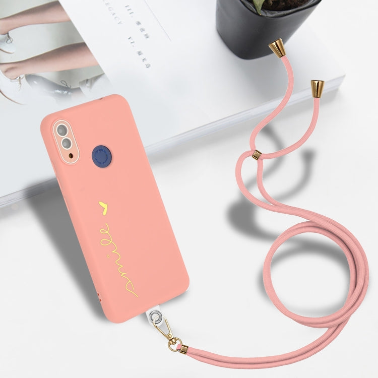 For Xiaomi Redmi Note 7 / 7 Pro / 7S Gilding Line TPU Phone Case with Strap