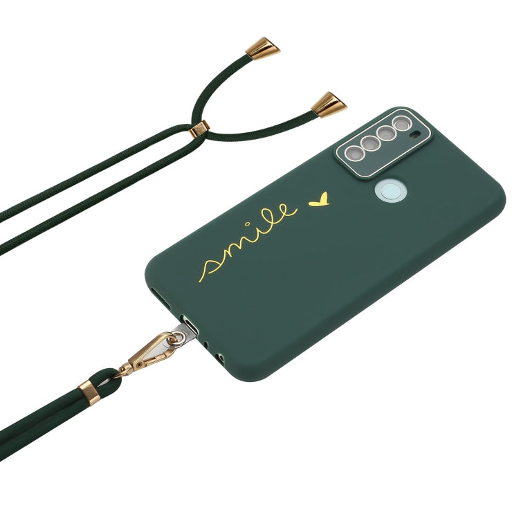 For Xiaomi Redmi Note 8 / Note 8 2021 Gilding Line TPU Phone Case with Strap