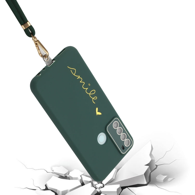 For Xiaomi Redmi Note 8 / Note 8 2021 Gilding Line TPU Phone Case with Strap