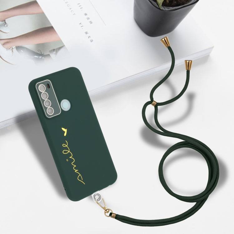 For Xiaomi Redmi Note 8 / Note 8 2021 Gilding Line TPU Phone Case with Strap