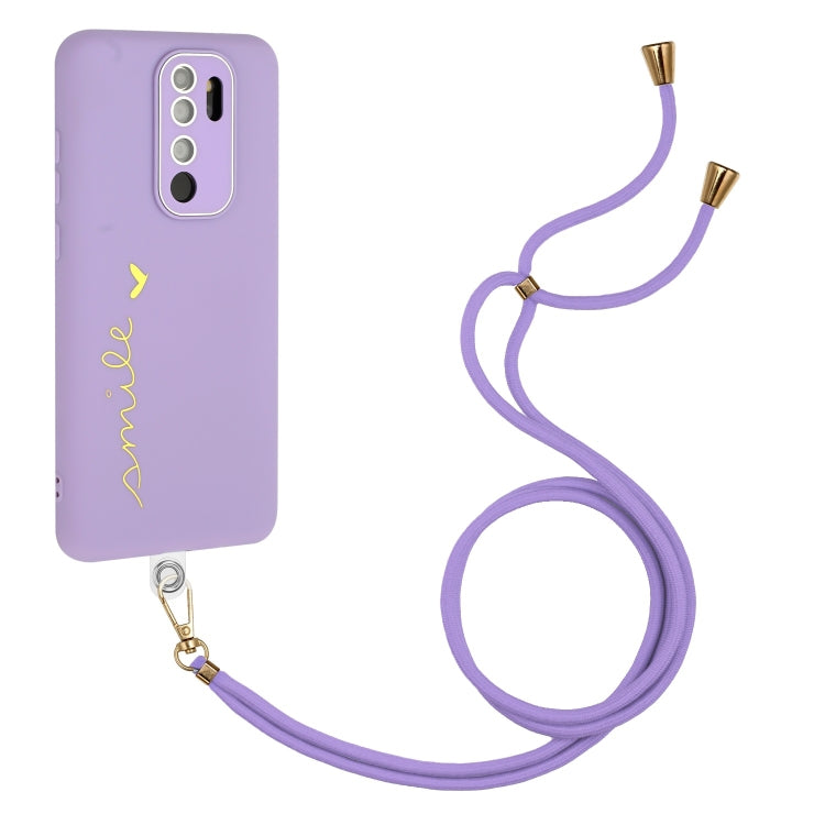 For Xiaomi Redmi Note 8 Pro Gilding Line TPU Phone Case with Strap
